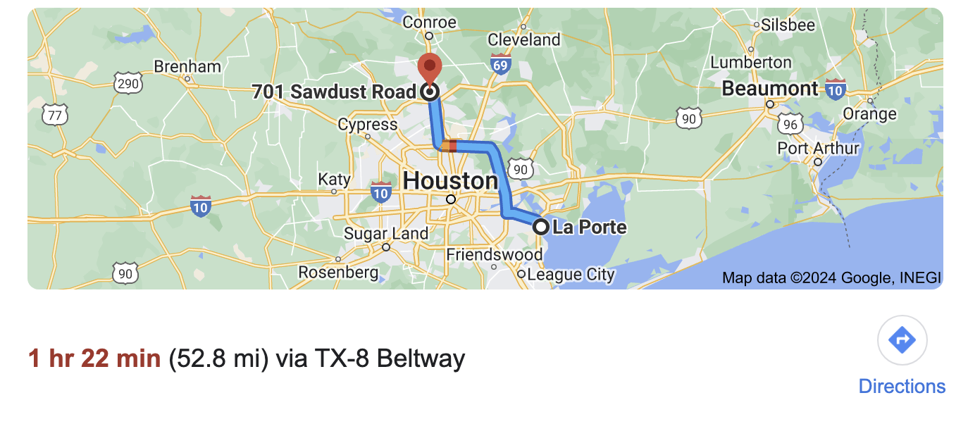 Direction to La Porte Texas photographer, Bri Sullivan Photography's studio.