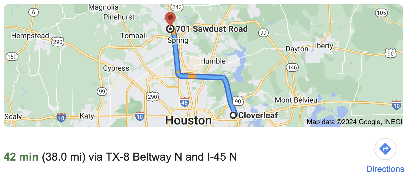 Direction to Cloverleaf Texas photographer, Bri Sullivan Photography's studio.